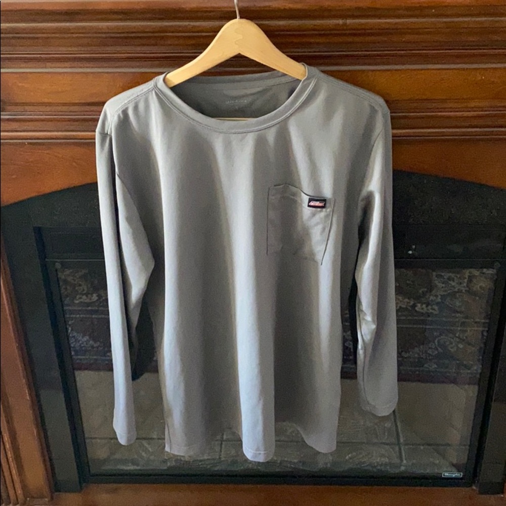 Mens grey dickies long sleeve work shirt